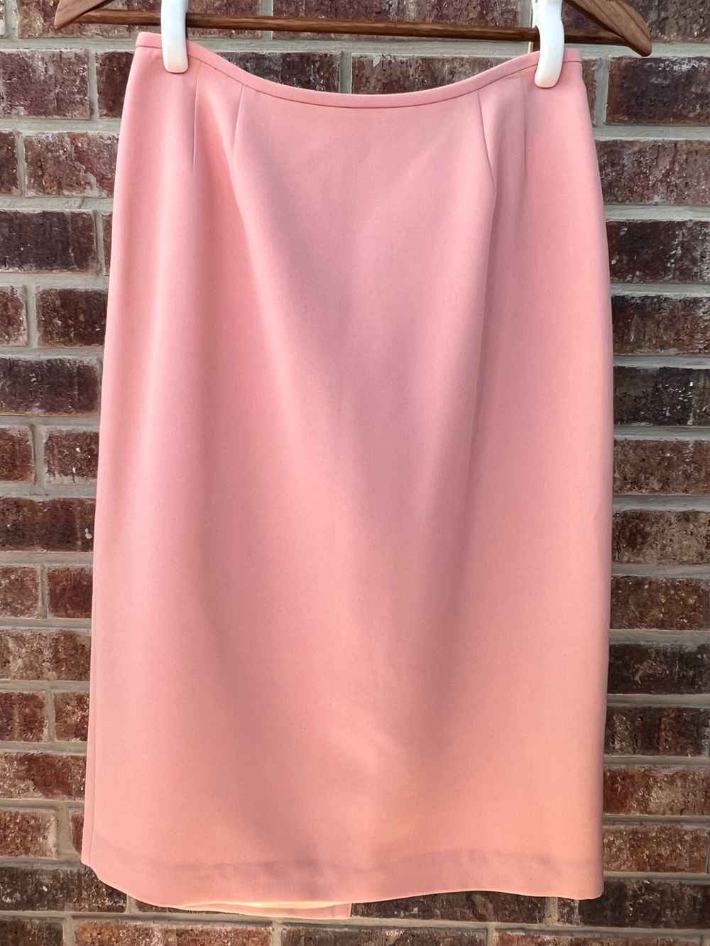 Preston & York Pastel Pink Lined Crepe Pencil Skirt Slit Sz 8